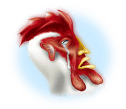 Chicken of a human face sticker #14129726