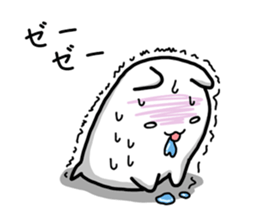 white creature and yellow creature 02 sticker #14132121