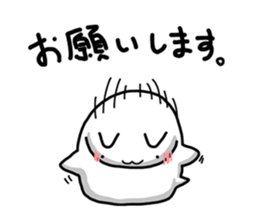 white creature and yellow creature 02 sticker #14132124