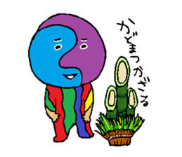 Arty New Year's style sticker #14133439