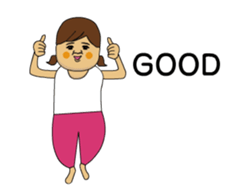 Girls moving cheerfully sticker #14135671