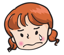 little girl face sticker #14136185