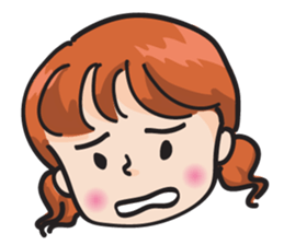 little girl face sticker #14136186