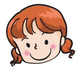 little girl face sticker #14136187