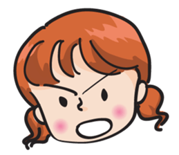 little girl face sticker #14136189