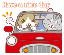 Cat and convertible sticker #14136581