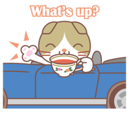 Cat and convertible sticker #14136582