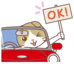 Cat and convertible sticker #14136583