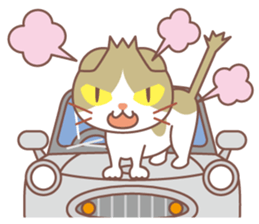 Cat and convertible sticker #14136587