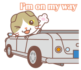 Cat and convertible sticker #14136597