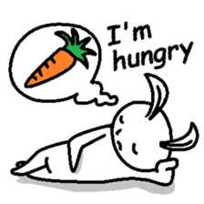 (English)The I'm-hungry-rabbit sticker #14136792