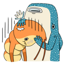 Shrimp & Whale shark sticker #14137857