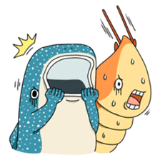 Shrimp & Whale shark sticker #14137860