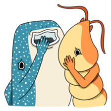 Shrimp & Whale shark sticker #14137872
