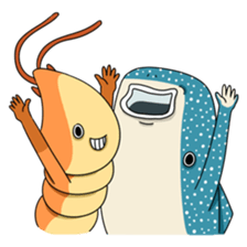 Shrimp & Whale shark sticker #14137885