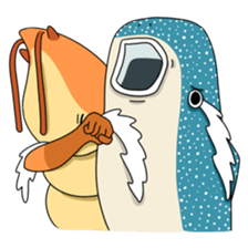 Shrimp & Whale shark sticker #14137889
