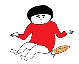 Girl of red dress Part6 sticker #14140398