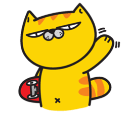 Skateboard cat WOOPS sticker #14142050