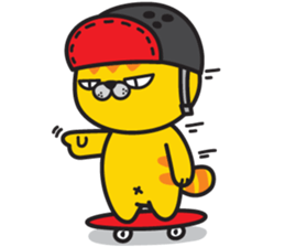 Skateboard cat WOOPS sticker #14142051
