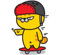 Skateboard cat WOOPS sticker #14142051