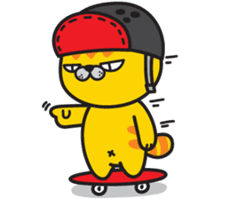 Skateboard cat WOOPS sticker #14142051