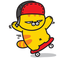 Skateboard cat WOOPS sticker #14142056