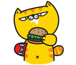 Skateboard cat WOOPS sticker #14142061