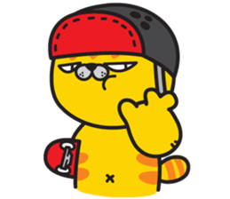 Skateboard cat WOOPS sticker #14142062