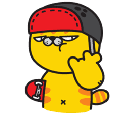 Skateboard cat WOOPS sticker #14142062