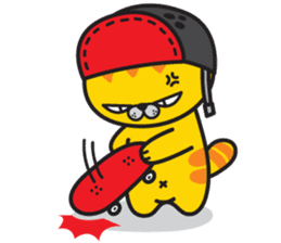 Skateboard cat WOOPS sticker #14142063