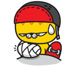 Skateboard cat WOOPS sticker #14142065