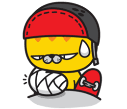 Skateboard cat WOOPS sticker #14142065