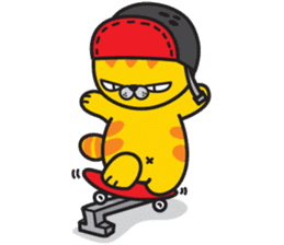 Skateboard cat WOOPS sticker #14142066