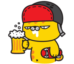 Skateboard cat WOOPS sticker #14142067