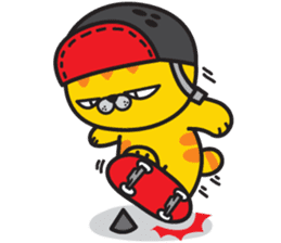 Skateboard cat WOOPS sticker #14142070