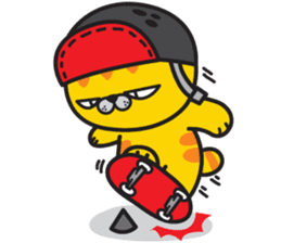 Skateboard cat WOOPS sticker #14142070