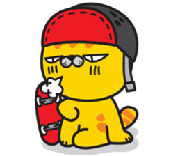 Skateboard cat WOOPS sticker #14142072
