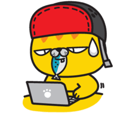 Skateboard cat WOOPS sticker #14142073