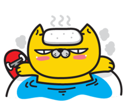 Skateboard cat WOOPS sticker #14142075