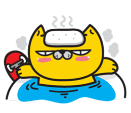 Skateboard cat WOOPS sticker #14142075