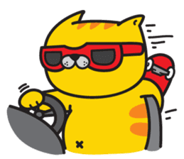 Skateboard cat WOOPS sticker #14142078