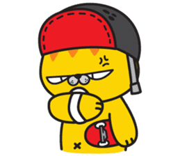 Skateboard cat WOOPS sticker #14142082