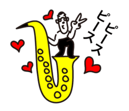 A man living in saxophone. Part3 sticker #14145183