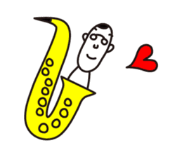A man living in saxophone. Part3 sticker #14145186