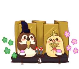 Chicks and sparrows 2 sticker #14148653
