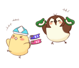 Chicks and sparrows 2 sticker #14148660