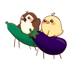 Chicks and sparrows 2 sticker #14148667