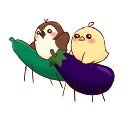 Chicks and sparrows 2 sticker #14148667