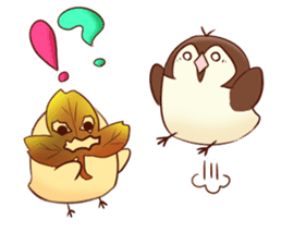 Chicks and sparrows 2 sticker #14148674