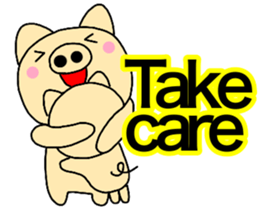 Pig English & Japanese sticker #14148905